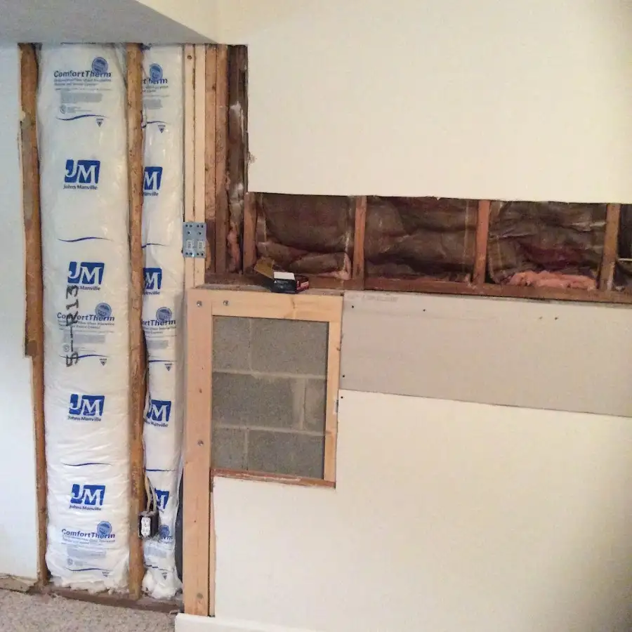 Wall insulation replacement during Contents Cleaning & Restoration in St. John